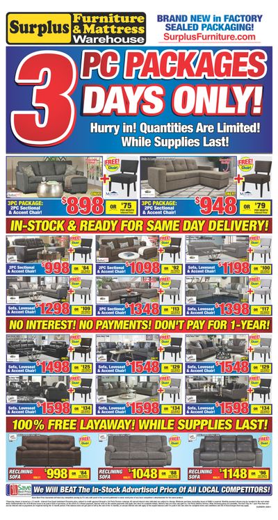 Surplus Furniture & Mattress Warehouse (St. John's) Flyer February 25 to March 2