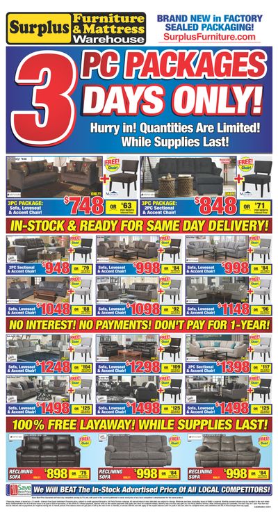 Surplus Furniture & Mattress Warehouse (Medicine Hat) Flyer February 25 to March 2