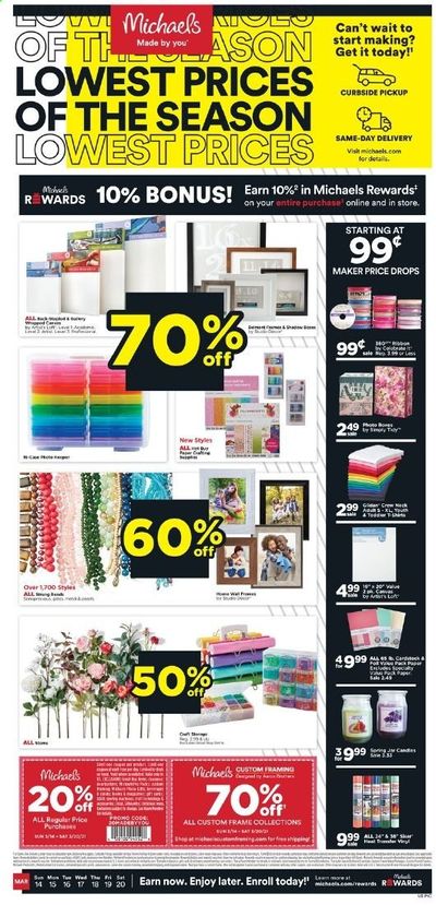 Michaels Weekly Ad Flyer March 14 to March 20