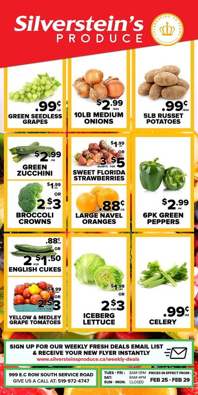 Silverstein's Produce Flyer February 25 to 29