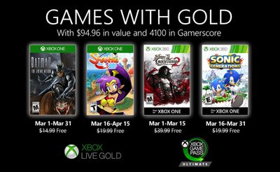Microsoft Canada Offers: FREE New Games with Gold for March 2020