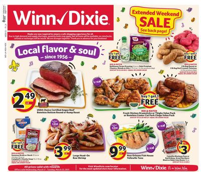 Winn Dixie (AL, FL, GA, LA, MS) Weekly Ad Flyer March 17 to March 23