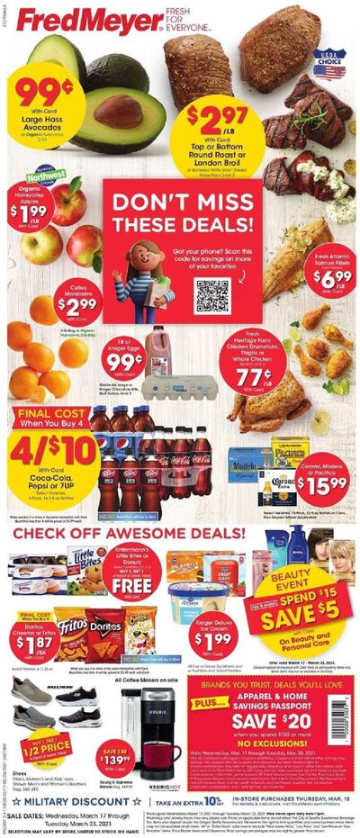 Fred Meyer (DC, DE, NJ, NY, PA, VA) Weekly Ad Flyer March 17 to March 23