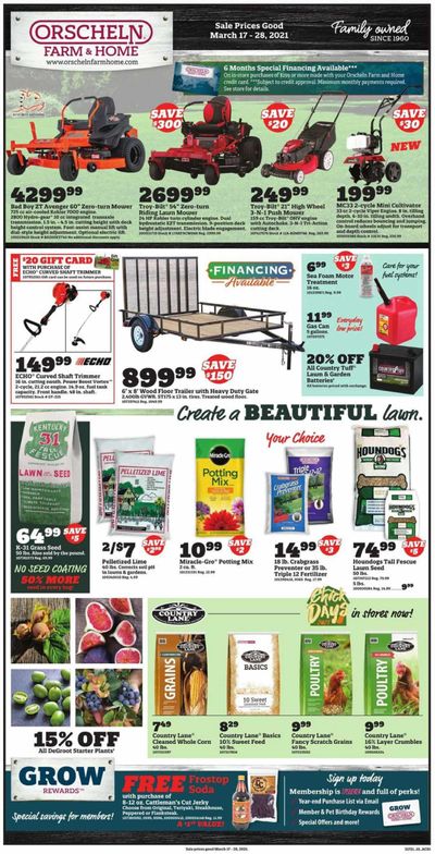 Orscheln Farm and Home Weekly Ad Flyer March 17 to March 28