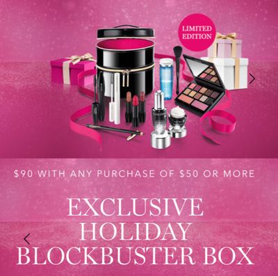 Lancôme Canada Deals: Holiday Blockbuster Bag (Value Of $615) for $90 +  FREE 7 Piece Gift with Purchase