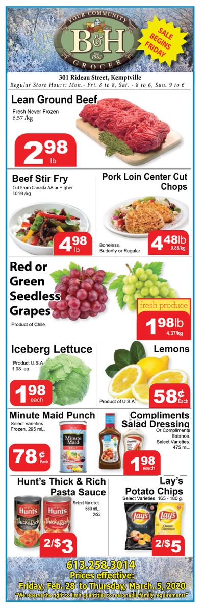 B&H Your Community Grocer Flyer February 28 to March 5