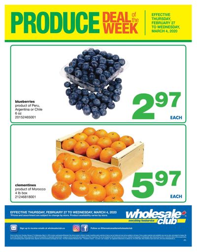 Wholesale Club (Atlantic) Produce Deal of the Week Flyer February 27 to March 4