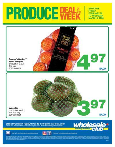 Wholesale Club (West) Produce Deal of the Week Flyer February 28 to March 5