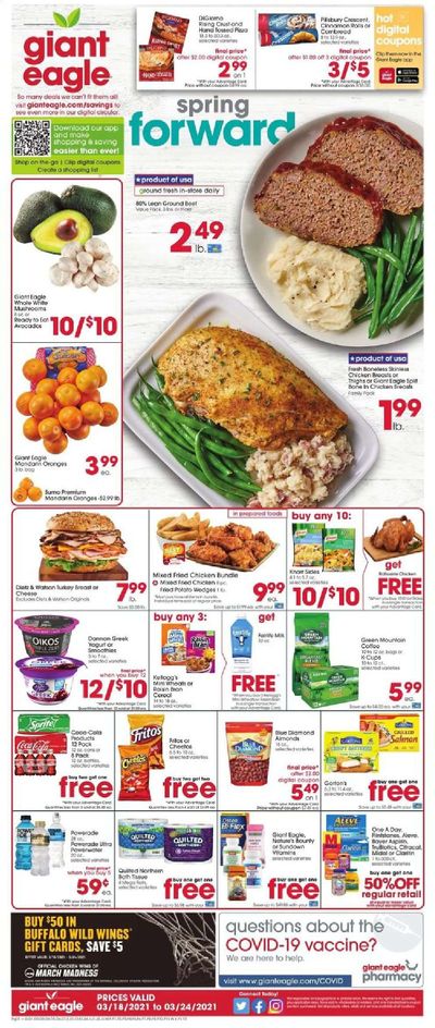 Giant Eagle (IN, MD, OH, PA, WV) Weekly Ad Flyer March 18 to March 24