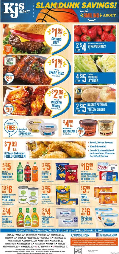 KJ´s Market (GA, SC) Weekly Ad Flyer March 17 to March 23
