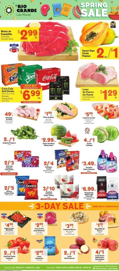 El Rio Grande (10, 21, 25, 30, 34, 53, 90) Weekly Ad Flyer March 17 to March 23