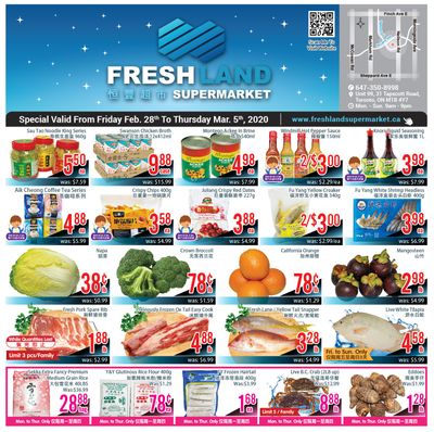 FreshLand Supermarket Flyer February 28 to March 5