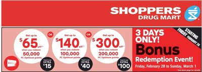 Shoppers Drug Mart Canada Bonus Redemption Event: Save up to $300 Off