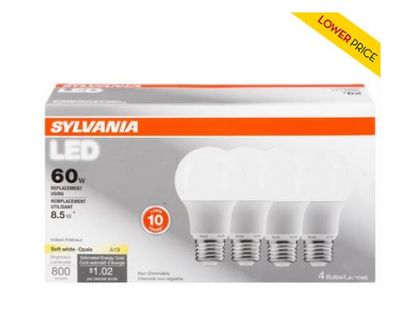 Sylvania 60W Soft White LED Light Bulbs - 4pk For $4.00 At Giant Tiger Canada 