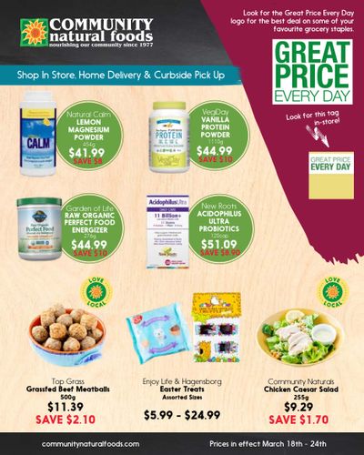 Community Natural Foods Flyer March 18 to 24