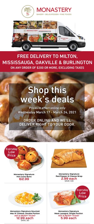 Monastery Bakery Flyer March 17 to 24