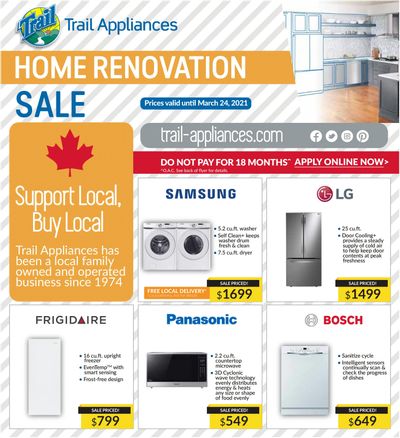 Trail Appliances (AB & SK) Flyer March 18 to 24 Trail Appliances (AB & SK) Flyer March 18 to 24