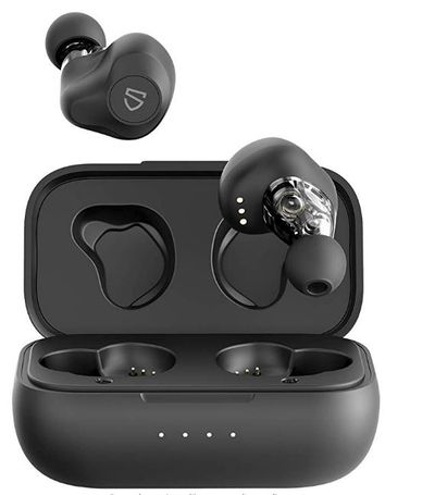 Wireless headphones with double crossover, Bluetooth 5.0 headphones with double crossover, APTX Audio CVC built-in noise canceling, in-ear headphones with charging case, 27 hours of playback For $47.24 At Amazon Canada 