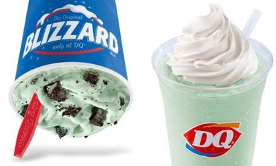 Mint Oreo Cookie Blizzard & Mint Shake at Dairy Queen