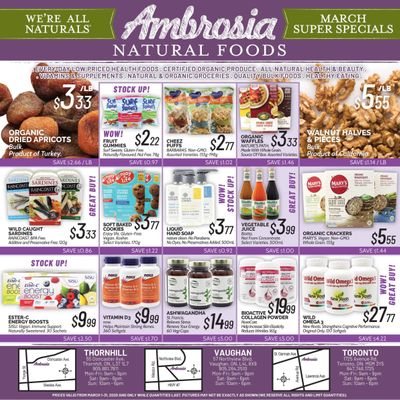 Ambrosia Natural Foods Flyer March 1 to 31