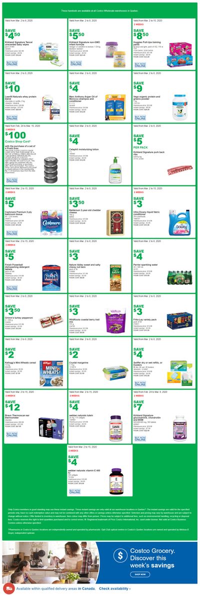 Costco (QC) Weekly Savings March 2 to 8
