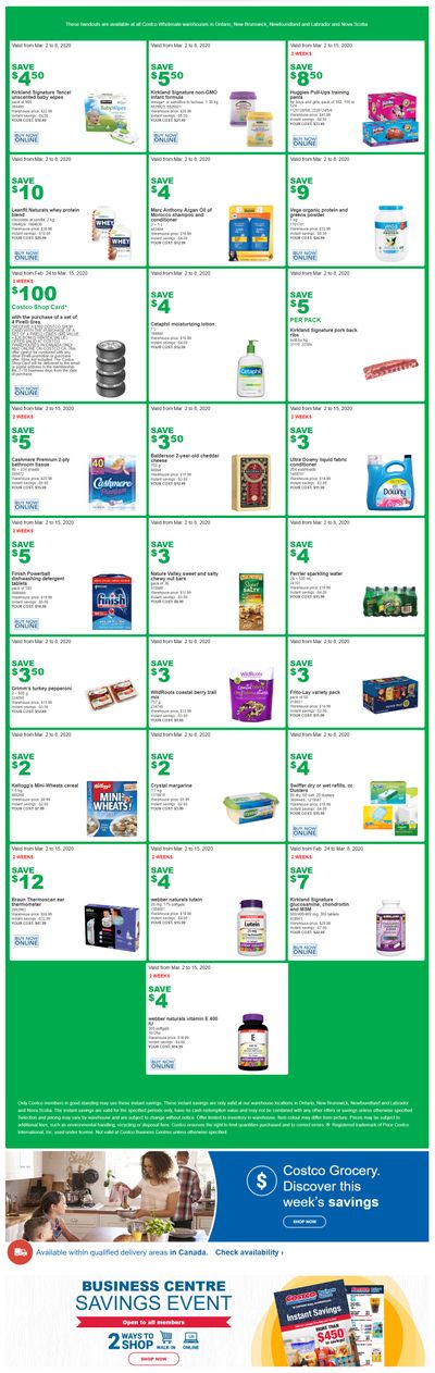 Costco (ON & Atlantic Canada) Weekly Savings March 2 to 8
