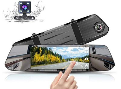 Mirror Dash Cam 1080P Full HD 7-inch IPS Touch Screen, MUSON Dual Display Front and Rear Camera 170-degree Wide-Angle with G-Sensor 24-Hour Parking Monitor Motion Detection For $85.99 At Amazon Canada