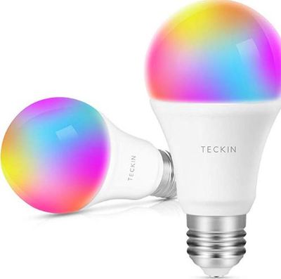 TECKIN Smart LED Bulb WiFi E27 Dimmable Multicolor Light Bulb Works with Phone, Google Home and IFTTT (No Hub Required) A19 60W Equivalent RGB Color Changing Bulb (7.5W), with Schedule Function (2 PACK) For $35.99 At Amazon Canada
