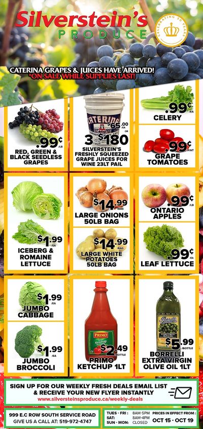 Silverstein's Produce Flyer October 15 to 19