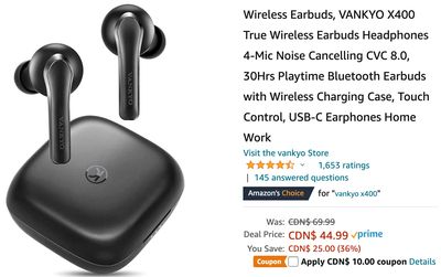 Amazon Canada Deals: Save 50% on Wireless Earbuds, with Coupon + $29.74 for Mini Sewing Machine + More Offers