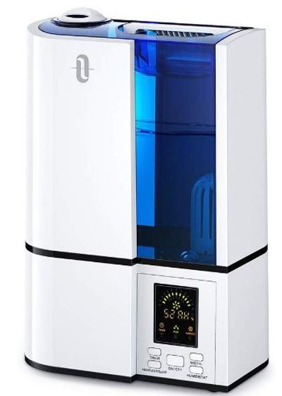 Humidifiers, TaoTronics Cool Mist Humidifier, LED Display, 4L/1.06 Gallon Large Capacity, Ultrasonic Humidifier for Home Bedroom, Baby Room, Adjustable Mist and Humidity Levels or $69.99 At Amazon Canada