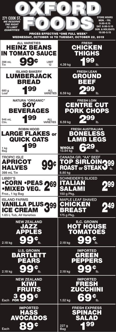 Oxford Foods Flyer October 16 to 22