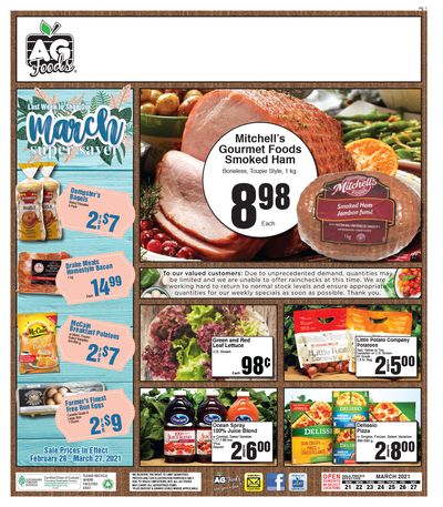 AG Foods Flyer March 21 to 27