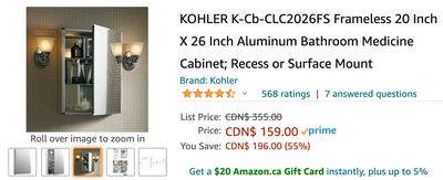 Amazon Canada Deals: Save 55% on Bathroom Medicine Cabinet + 40% on Electric Cheese Party Grill + More Offers