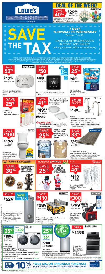 Lowe's Flyer October 17 to 23