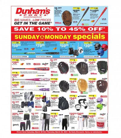 Dunham's Sports (MI, PA, WI) Weekly Ad Flyer March 20 to March 25