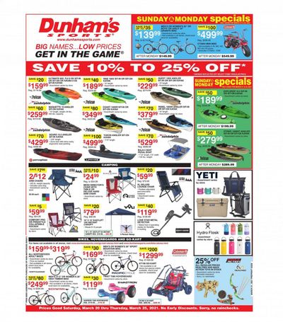 Dunham's Sports (MI, MN, SD, WI) Weekly Ad Flyer March 20 to March 25