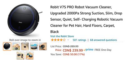 Amazon Canada Deals: Save 17% on Robot Vacuum Cleaner + 37% on Electric Screwdriver + More Offers