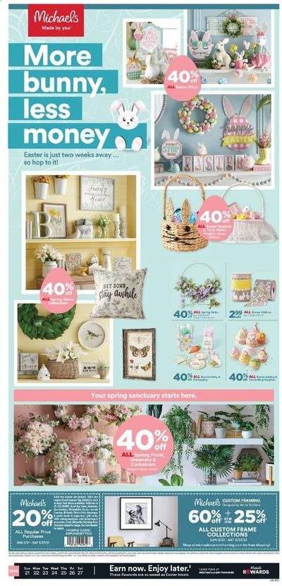 Michaels Weekly Ad Flyer March 21 to March 27