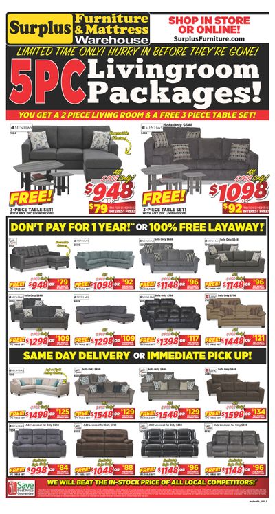 Surplus Furniture & Mattress Warehouse (Prince Albert) Flyer March 22 to April 4