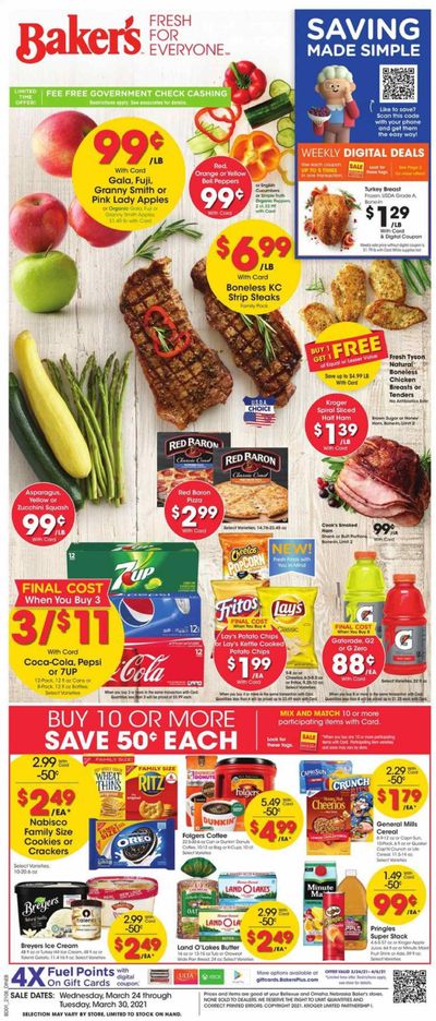 Baker's Weekly Ad Flyer March 24 to March 30