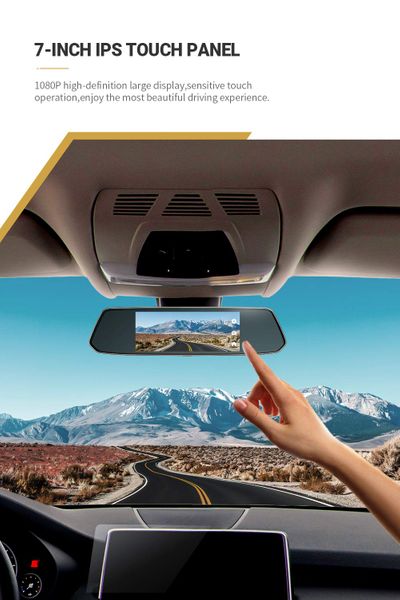 Mirror Dash Cam 1080P Full HD 7-inch IPS Touch Screen, MUSON Dual Display Front and Rear Camera on Sale for $ 85.99 (Save $ 9.00) at Amazon Canada