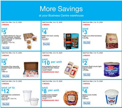 Costco Canada Business Centre Instant Savings Coupons / Flyer, March 2 – 16