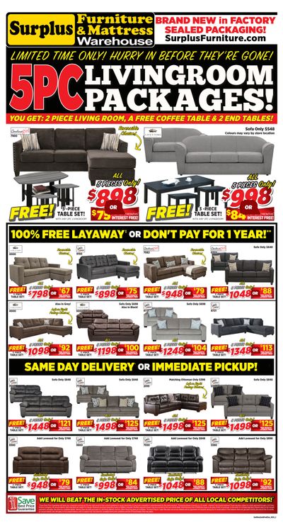 Surplus Furniture & Mattress Warehouse (Saint John) Flyer March 3 to 16