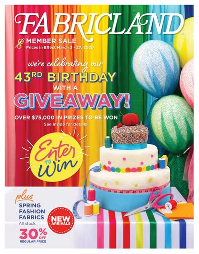 Fabricland (West) Flyer March 3 to 27