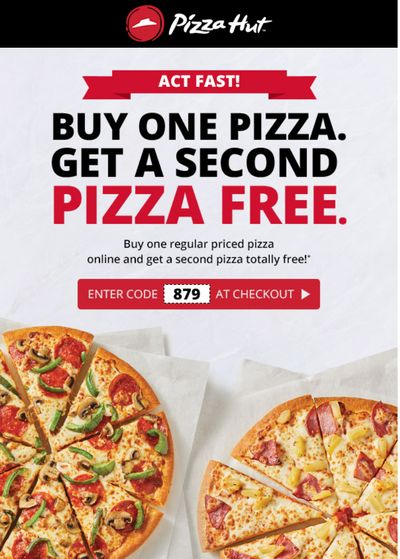 Pizza Hut Canada Promotions: Buy One Pizza, Get Another One FREE