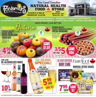 Foodsmiths Flyer March 25 to April 1