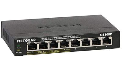 NETGEAR 8-Port Gigabit Ethernet Unmanaged PoE Switch (GS308P) - with 4 x PoE @ 55W, Desktop, Sturdy Metal Fanless Housing For $69.99 At Amazon Canada 