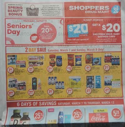 Shoppers Drug Mart Canada: 20x The PC Optimum Points When You Spend $50 March 7th