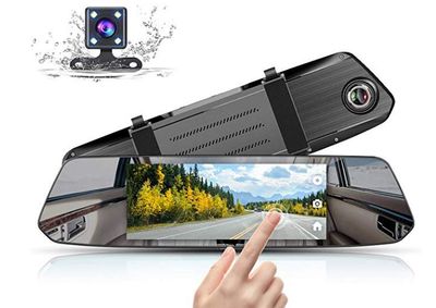 Mirror Dash Cam 1080P Full HD 7-inch IPS Touch Screen, MUSON Dual Display Front and Rear Camera 170-degree Wide-Angle with G-Sensor 24-Hour Parking Monitor Motion Detection For $85.99 At Amazon Canada